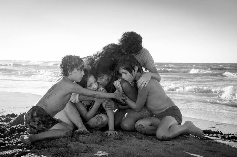 A still from Roma, Alfonso Cuaron’s semi-autobiographical re-creation of early ’70s Mexico City,which our critic Piers Marchant says, is “absolutely mesmerizing. Ever the wildly ambitious tactician, the director acted as his own DP for the film, and the results are absolutely stunning, his black-and-white frame filled with gorgeous visual information in nearly every shot.”
