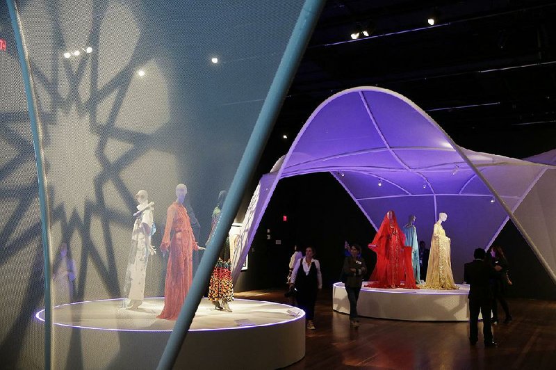 The exhibit “Contemporary Muslim Fashions” at the M. H. de Young Memorial Museum in San Francisco is the first major museum exhibition of contemporary Muslim women’s fashion. The exhibit is open now through December. 