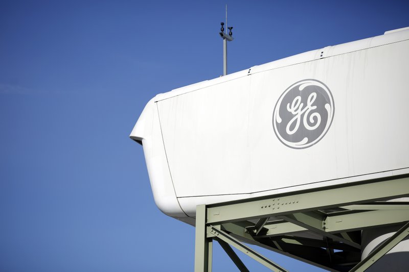 The GE logo on a wind turbine used for training and research outside of the General Electric energy plant in Greenville, S.C., on Jan. 10, 2017. MUST CREDIT: Bloomberg photo by Luke Sharrett.