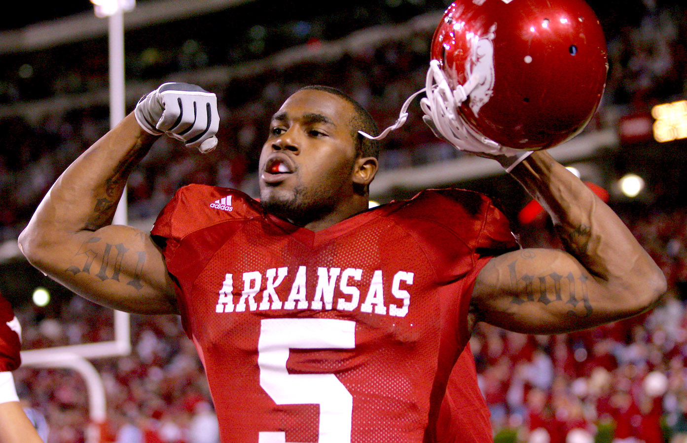 Darren McFadden, a running back from Arkansas, speaks at a news conference  after being selected fourth overall by the Oakland Raiders during the first  round of the NFL football draft Saturday, April