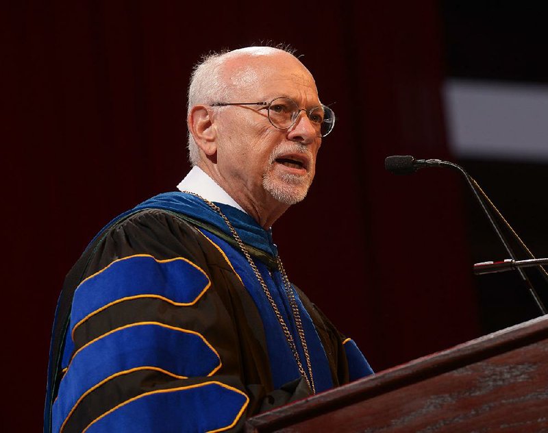 Joseph Steinmetz, chancellor of the University of Arkansas,is shown in this May 12, 2018 file photo.