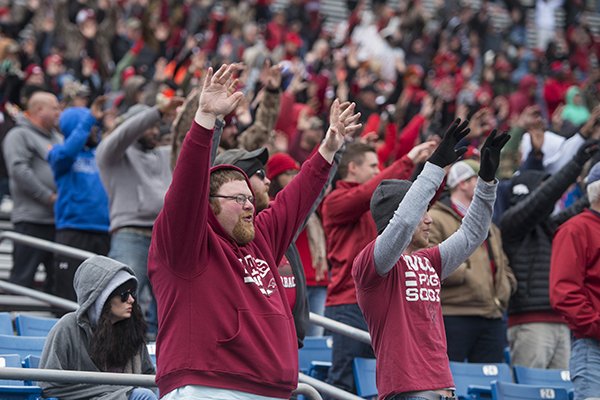 Arkansas holds its Red vs White Game Saturday, April 7, 2018, at War Memorial Stadium in Little Rock.