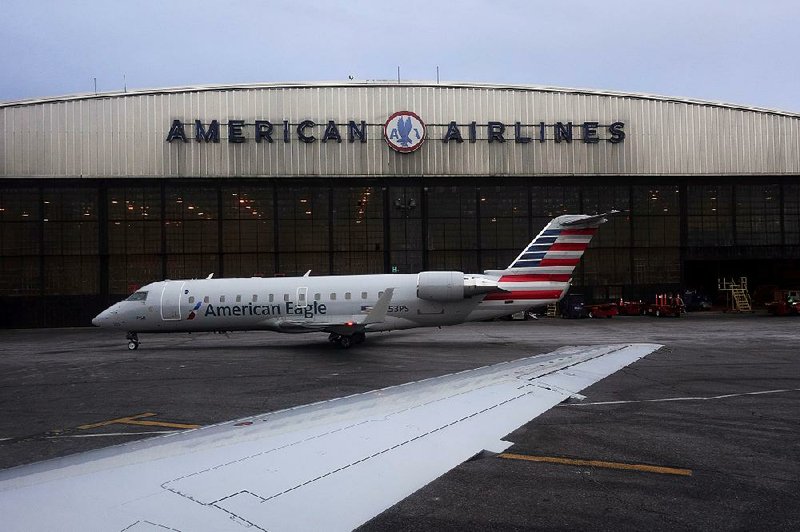 An American Airlines plane taxis outside LaGuardia Airport in New York earlier this year.