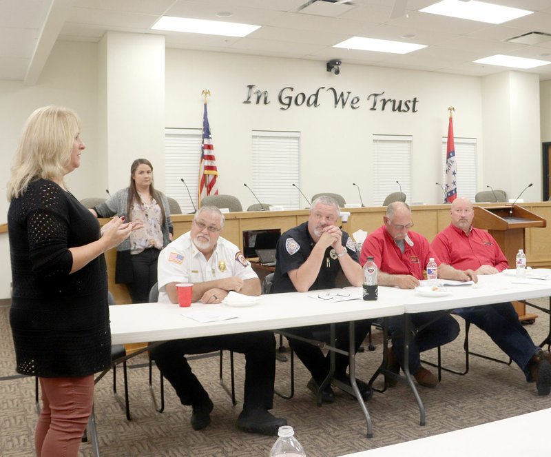 LYNN KUTTER ENTERPRISE-LEADER Teresa Ray with Focused on F.A.C.T.S. (Fueling Advantage by Challenging Talent for Success) talks with city leaders about their final strategy planning report.