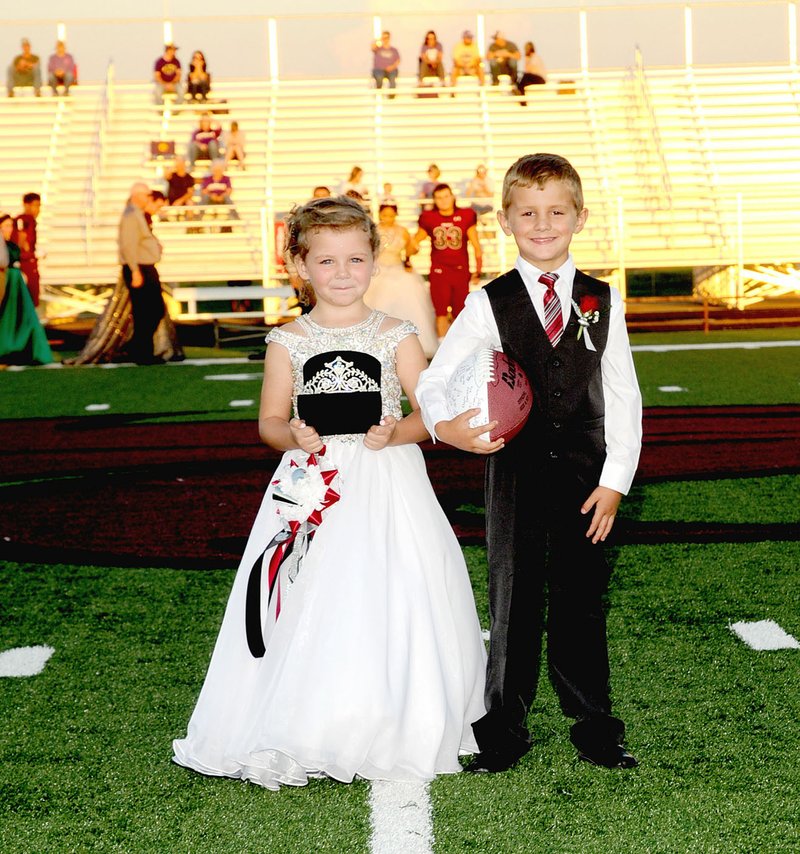 Photo courtesy of LifeTouch National Studios/Lincoln 2018 Homecoming attendants Kyleigh Reaves (left), daughter of Jared and Haily Reaves; and Sylas Pershall, son of Casey and Regina Pershall. They are both kindergartners this year at Lincoln Elementary.