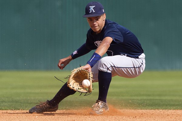 Masyn Winn of Kingwood, Texas, is the No. 8 rated player in the nation, according to Perfect Game, and one of seven top 100 recruits committed to the Razorbacks' class of 2020. (Photo courtesy of Houston Chronicle)