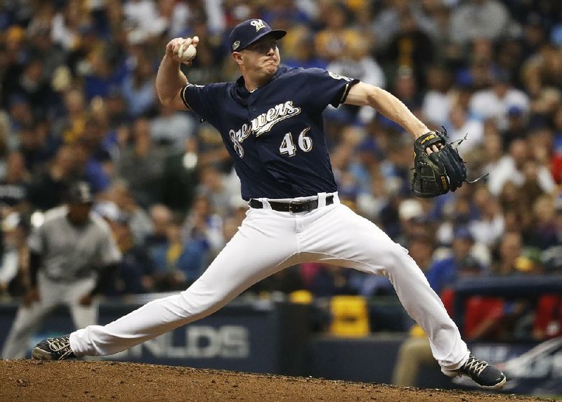 Corey Knebel will make his postseason debut for the Milwaukee Brewers when they take on the Los Angeles Dodgers in the National League Championship Series. He’s one of several pitchers that have been effective coming out of the Brewers’ bullpen.
