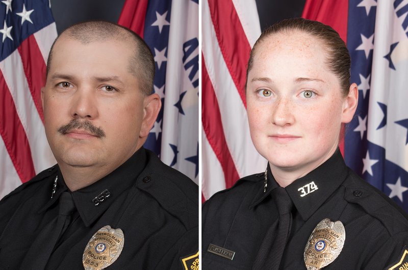Springdale police officers Ashley Booth (left) and Annelisa Hoffman