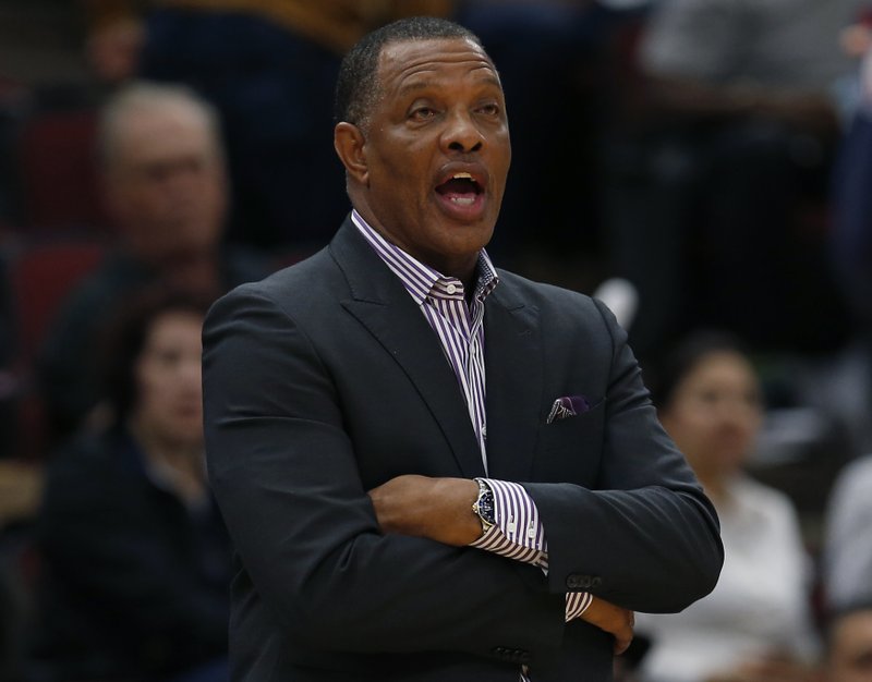 In this Sept. 30, 2018 file photo, New Orleans Pelicans' head coach Alvin Gentry calls out to his team during the second half of a preseason NBA basketball game against the Chicago Bulls in Chicago. (AP Photo/Jim Young, File)