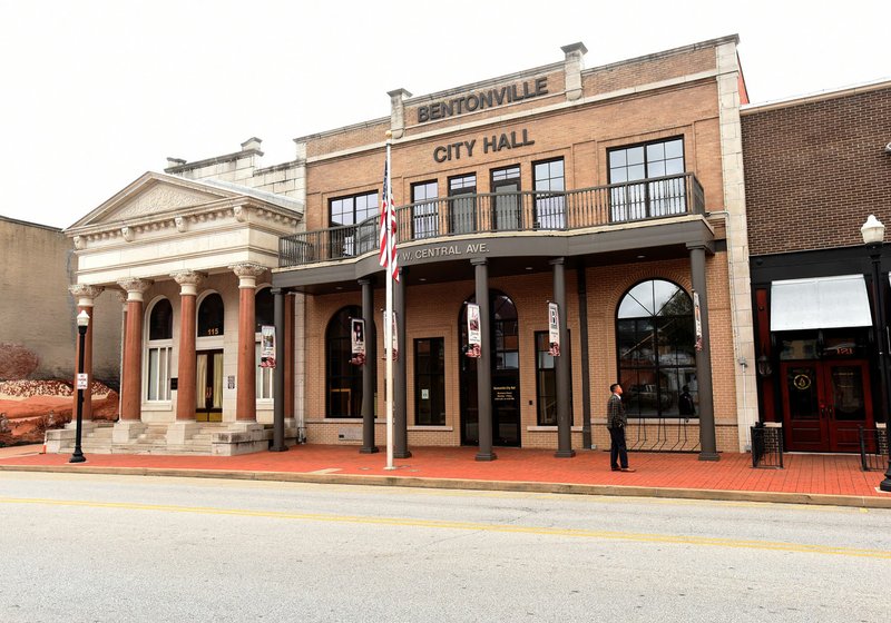 NWA Democrat-Gazette/FLIP PUTTHOFF Bentonville City Hall is seen Saturday in downtown Bentonville.