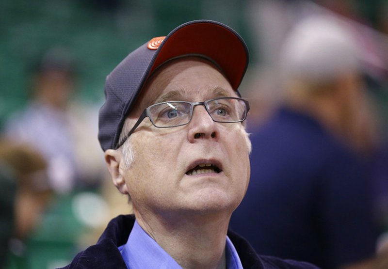 In this Oct. 12, 2015 file photo, Portland Trail Blazers owner Paul Allen looks on before the start of the first quarter of an NBA preseason game against the Utah Jazz in Salt Lake City. 