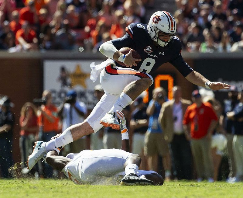 Auburn quarterback Jarrett Stidham threw two interceptions and lost a fumble that was returned for a touchdown during the Tigers’ 30-24 home loss to Tennessee on Saturday. 