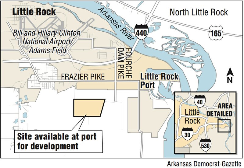 A map showing the site available at the LR port for development
