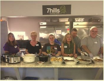 Photo submitted Unity Church of the Ozarks recently served breakfast to 90 people at the Fayetteville Seven Hills Homeless Center. Church members are Jane Bishop (left), Cheryl Rogers, Jessie Patterson, Kristie Peterson, Lonnie Schieszer and Randal Shackleford.