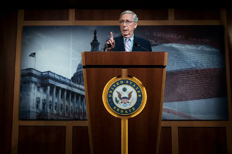 “We’re not satisfied with the way [the Affordable Care Act] is working,” Senate Majority Leader Mitch McConnell, shown Oct. 6, said Wednesday. 