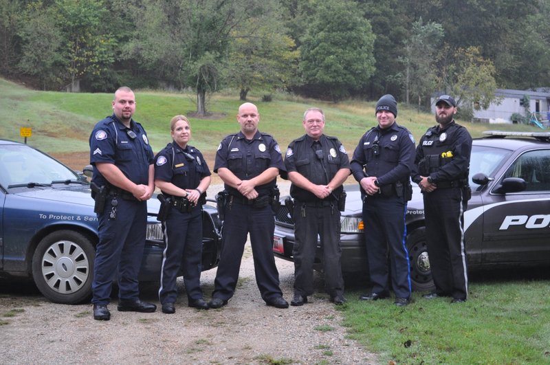 RACHEL DICKERSON/MCDONALD COUNTY PRESS Lanagan city police officers include Sgt. J. Phillips (left), Corp. C. Poitras, Chief C. Creekmore, Capt. C. Peek, Officer J. Wills and Officer A. Miller.