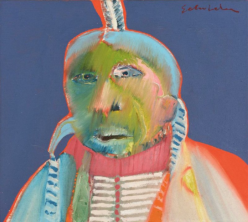 Fritz Scholder’s Monster Indian, a 1968 oil on canvas, seems more vulnerable than monstrous. It is among some 80 works at the exhibition “Art for a New Understanding: Native Voices 1950s to Now,” organized by Crystal Bridges Museum of American Art. 