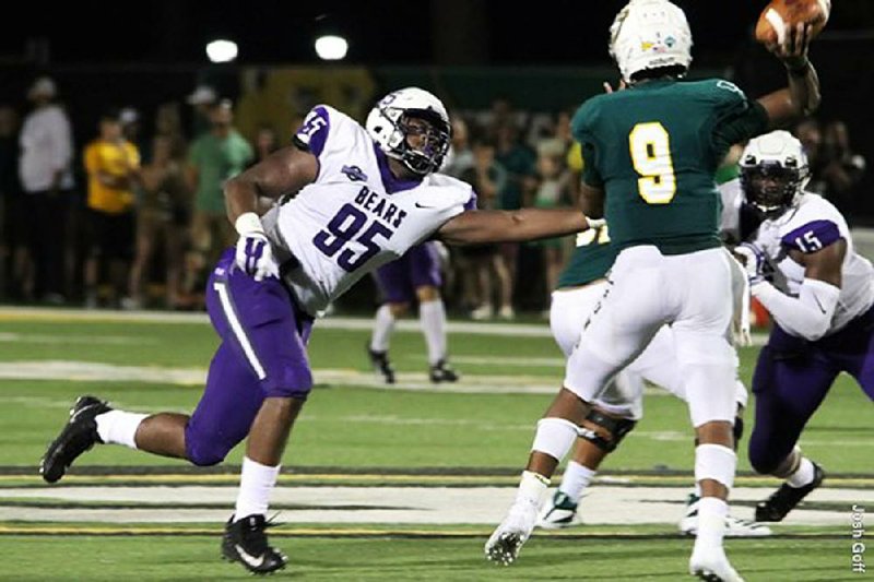 Junior defensive end Chris Terrell (95) has nine tackles for loss this season, which rank fifth in the Southland Conference. Terrell had 4½ tackles for loss, including 2½ sacks, in last week’s victory over Stephen F. Austin.