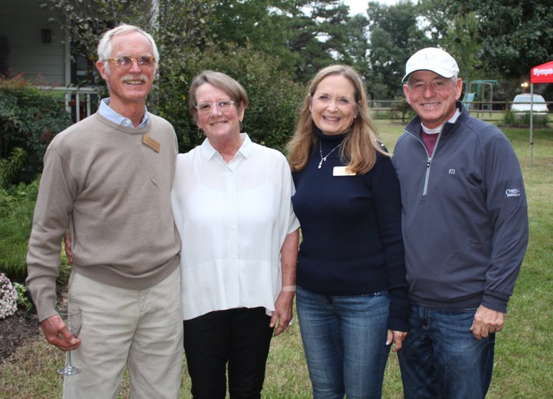 NWA Democrat-Gazette/CARIN SCHOPPMEYER Hosts Malcolm and Ellen Hayward (from left) welcome Fireworks at the Farm guests with Marti and Kelly Sudduth on Oct. 14 at the Haywards' farm in Fayetteville.