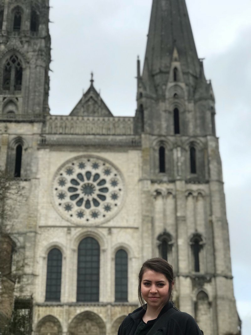Courtey photo Hayla May of Greenwood, a student at the University of Arkansas at Fort Smith, fell in love with the Chartres Cathedral in Paris before she ever visited it. As part of a weeklong Arts in Paris course, May was tasked with selecting a work of art in Paris and researching it for a presentation she would give in front of the artwork when the class traveled there.