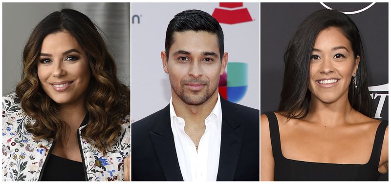 This combination photo shows, from left, Eva Longoria, Wilmer Valderrama and Gina Rodgriguez, who will participate in The ALMAs 2018, a live, televised special celebrating the contributions of Latino artists and influencers, on Nov. 4. 