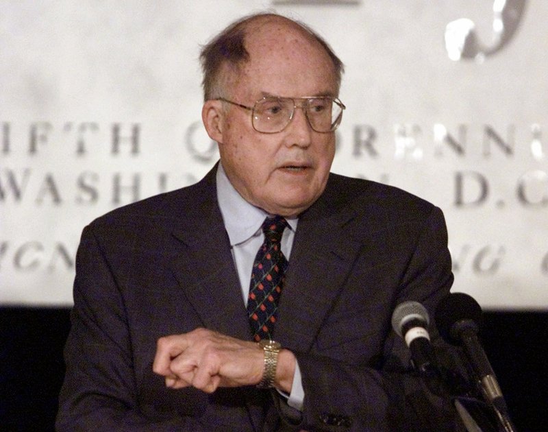 In this May 8, 2001 file photo, Chief Justice of the United States William Rehnquist addresses a meeting of the Federal Justices Association in Arlington, Va.   