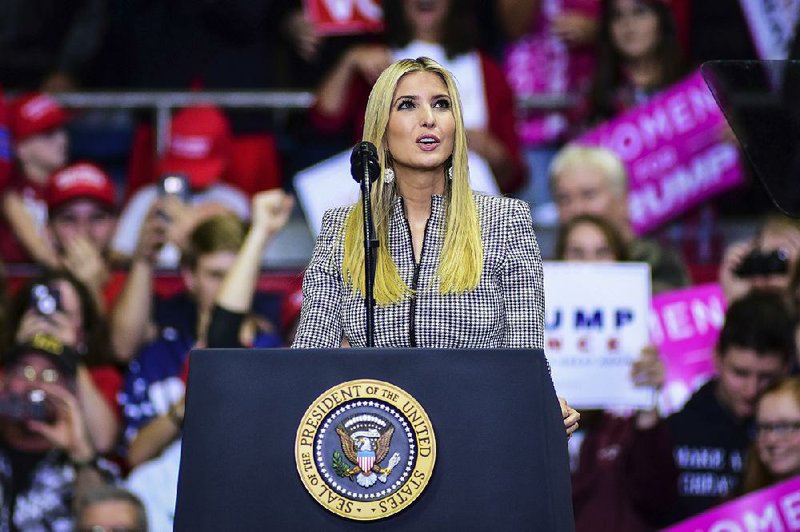 Ivanka Trump, shown at a rally Monday in Fort Wayne, Ind., received initial approval for Chinese trademarks that apply to a variety of goods and services, including clothing, electronics and medical facilities. 