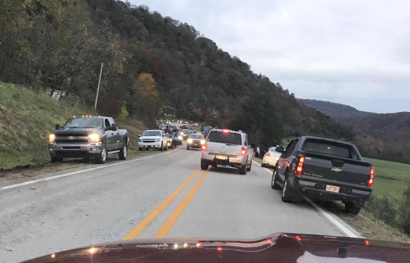 Crowds gather Saturday evening in the Boxley Valley in the hopes of viewing grazing elk. Authorities say outdoor tourism has increased in recent years, causing traffic congestion and parking problems. 