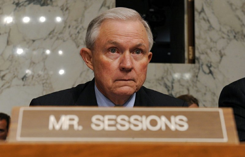 In this June 30, 2010 file photo, Sen. Jeff Sessions, R-Ala., then-the Senate Judiciary Committee's ranking member is seen on Capitol Hill in Washington during a break in the committee's confirmation hearing for Supreme Court nominee Elena Kagan. (AP Photo/Susan Walsh, File)