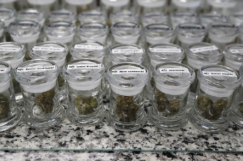 Medical marijuana sits on display Wednesday at the Far West Holistic Center dispensary in Detroit. Michigan voters Tuesday approved legalizing marijuana for recreational use.