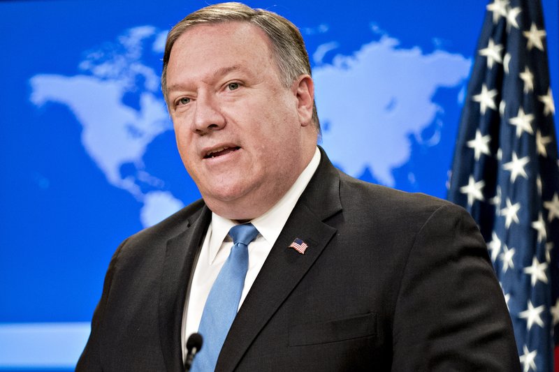 Secretary of State Mike Pompeo at the State Department in Washington on Aug. 16, 2018. 