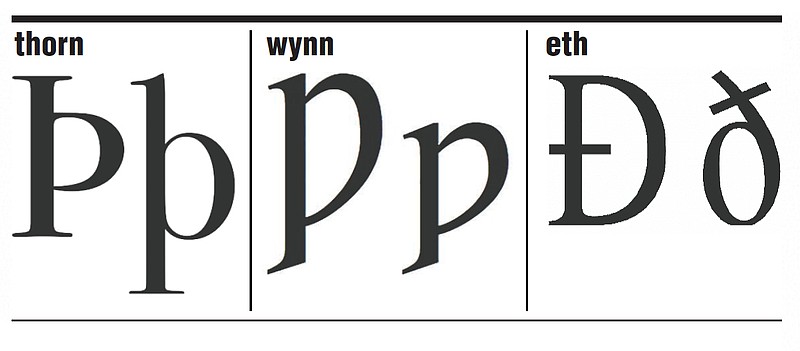 Old English characters (Arkansas Democrat-Gazette)
