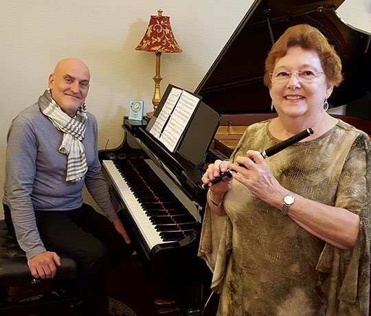 PATRIOTIC SALUTE: Nicholas Damiani, assistant organist for Westminster Presbyterian, will accompany Jackie Flowers, founder of the Hot Springs Flute Ensemble, Sunday during the Hot Springs Music Club's patriotic program.