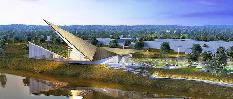  This artist's conception shows the U.S. Marshals Museum along the banks of the Arkansas River in Fort Smith. The museum has obtained a building permit valued at $19 million that will allow it to complete construction.