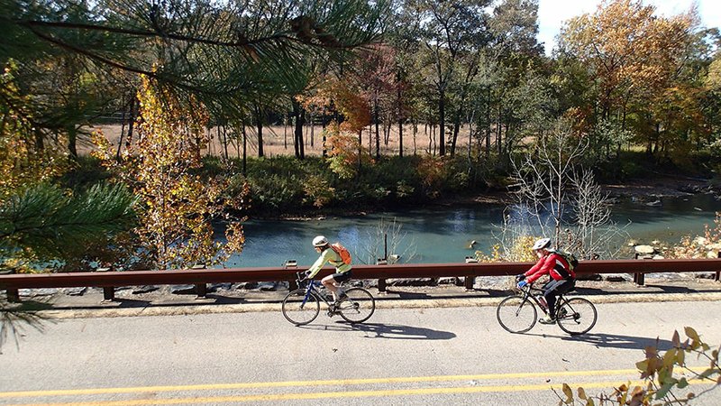 NWA Democrat-Gazette/FLIP PUTTHOFF Mulberry River Road Scenic Byway follows the river for 18 miles along Arkansas 215. It makes for a scenic trip on two wheels or four.