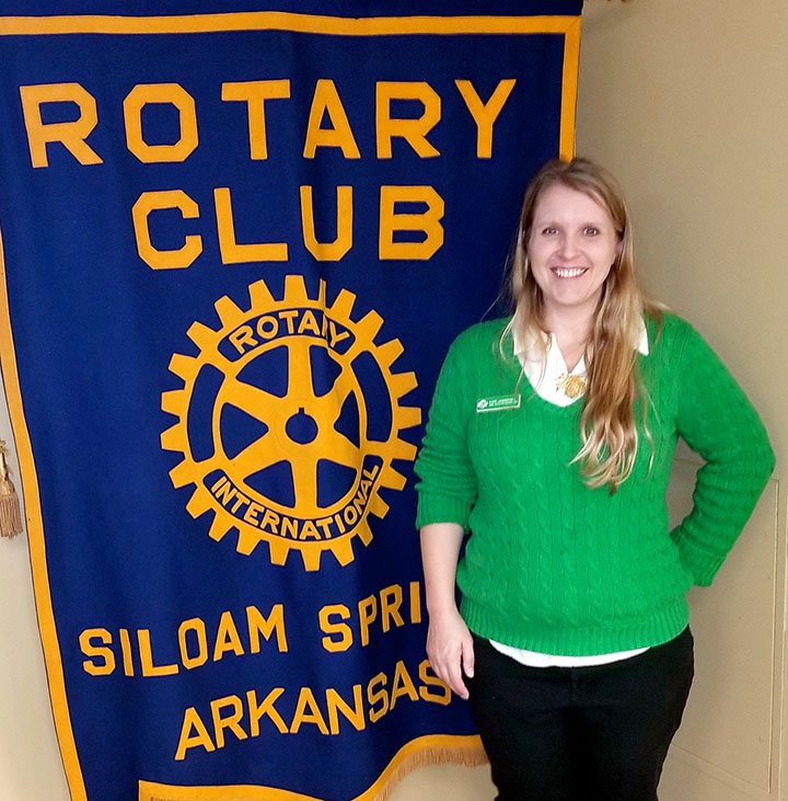 Photo submitted Kate Loneberger, fund development director for Girl Scouts Diamonds of Arkansas, Oklahoma and Texas, gave an update on developments in Girl Scouts in the area at the Nov. 6 Rotary Club meeting. The Siloam Springs Rotary Club meets Tuesday from noon to 1 p.m. in the Dye Conference Room in Simmons Great Hall on the campus of John Brown University.