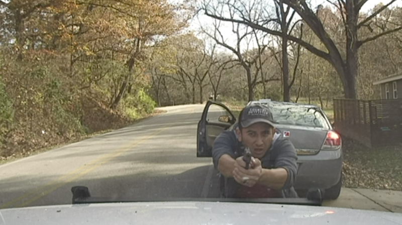 Screen image from a Washington County Sheriff's vehicle dash cam video.