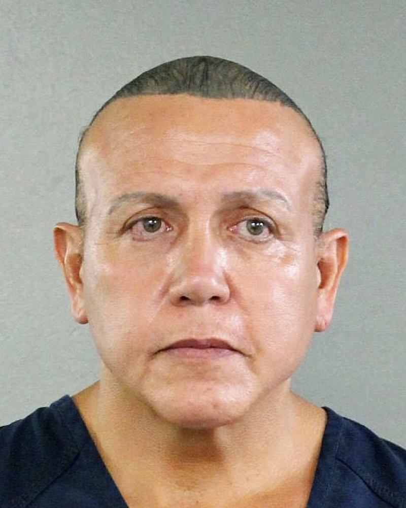 FILE - This Aug. 30, 2015, file photo released by the Broward County Sheriff's office shows Cesar Sayoc in Miami. Sayoc, accused of sending pipe bombs to prominent critics of Republican President Donald Trump, has pleaded not guilty to charges carrying a potential mandatory penalty of life in prison. Sayoc, who is being held without bail, entered the plea through his lawyer during his appearance in Manhattan federal court on Thursday, Nov. 15, 2018. The judge has set a July 15, 2019, trial date. (Broward County Sheriff's Office via AP, File)