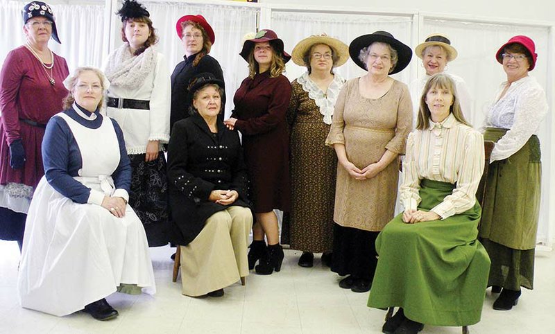 The Conway Women’s Chorus will present 1918: A Gift of Peace on Dec. 1 and 2 at Wesley United Methodist Church in Conway. Members of the World War I Ensemble include, seated, from left, Ruth Bass-Burgess, Jo-Ed Woodward and Joan Hanna; and standing, Judie Burney, Kayla Pointer, Lisa Bouabedi, Mimi Carlin, Elizabeth Barnes, Dee Woodrum, Nancy Henderson and Teena Woodworth.