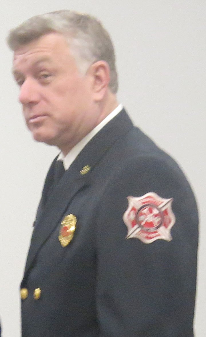 Westside Eagle Observer/SUSAN HOLLAND Gravette fire chief Lonnie Mullen has submitted his resignation as head of the fire department, effective Dec. 7. Mayor Kurt Maddox announced the resignation at the Nov. 15 meeting of the Gravette city council and thanked Mullen for his service to the city.