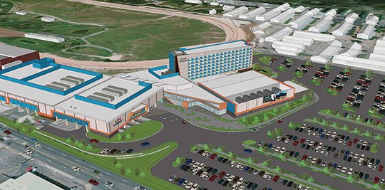 Submitted photo EXPANSION PROJECT: An artist’s rendering depicts the more than $100 million expansion Oaklawn Racing and Gaming plans to begin building in May 2019. This expansion is the largest in Oaklawn’s history and includes a luxury hotel and multipurpose event center, as well as other amenities.