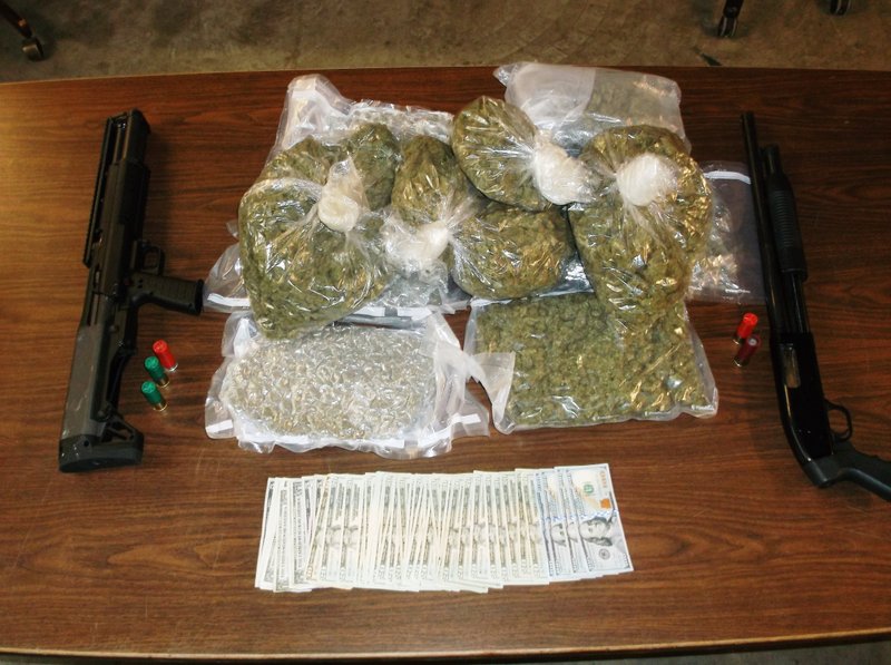 Pine Bluff police confiscated 10 pounds of marijuana during a search of a home Monday.