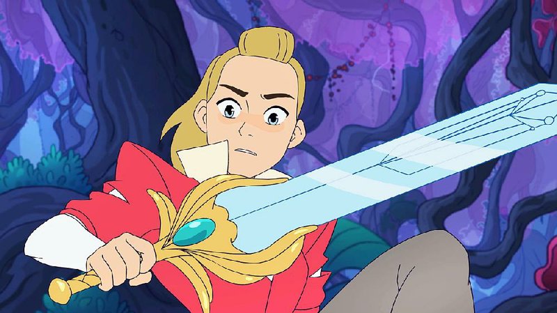 In Netflix’s She-Ra and the Princesses of Power, Adora’s (Aimee Carrero) magic sword turns her  into a superpowered force against evil.