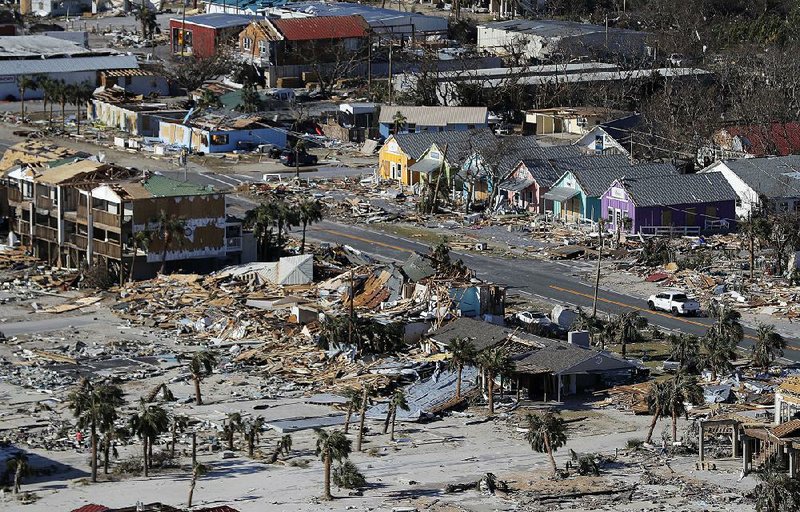 Devastation from Hurricane Michael is seen in this Oct. 12 photo of Mexico Beach, Fla. A federal report on climate change says extreme weather disasters such as storms and wildfires, are worsening in the United States. 