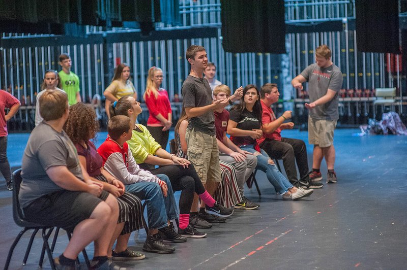 NWA Democrat-Gazette / LARA JO HIGHTOWER Students at Alma High School have been working on "The Addams Family" musical all semester, says Alma PAC executive director Teresa Schlabach.