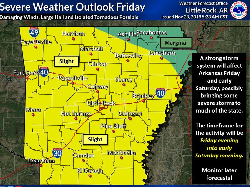 Storm System To Bring Chance Of Severe Weather Across Arkansas ...