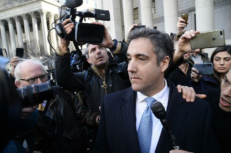 Michael Cohen leaves federal court Thursday in Manhattan after a surprise appearance to plead guilty to lying to Congress on behalf of “Individual 1,” identified by Cohen as President Donald Trump.