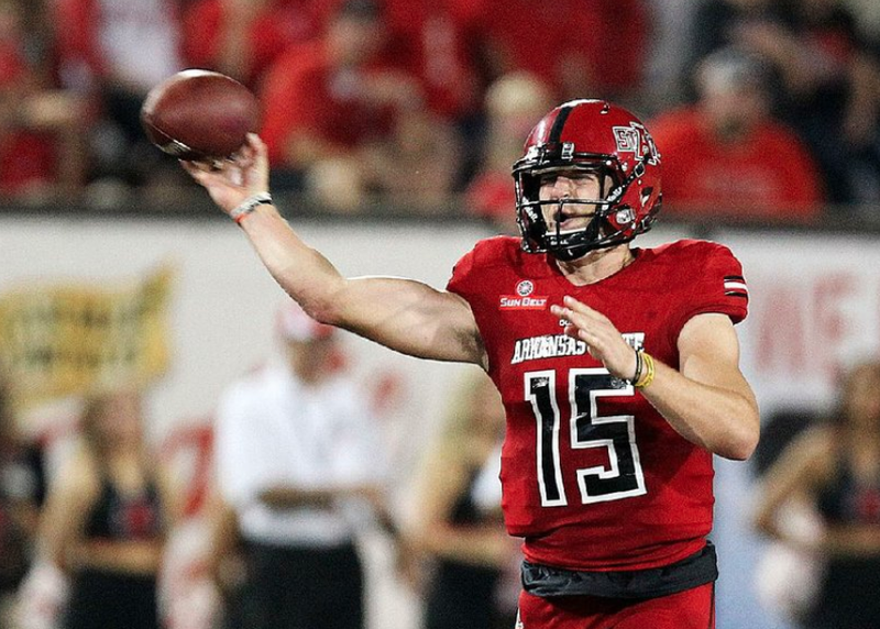Arkansas State quarterback Justice Hansen, who threw for 27 touch- downs and averaged 264.3 yards passing per game, was named the Sun Belt Conference’s Player of the Year on Thursday.
