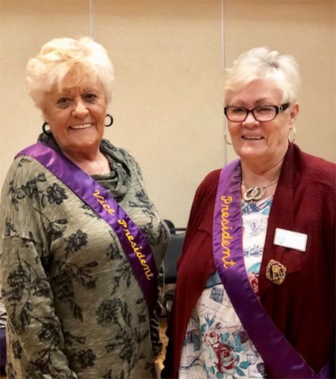 Submitted photo NEW OFFICERS: Hot Springs Emblem Club No. 194 recently introduced two newly installed officers, Second Vice President Sharyn Cole, left, and President Beverly Goodridge. "Congratulations to both these ladies and know that you will have a wonderful and very successful year," a news release said.
