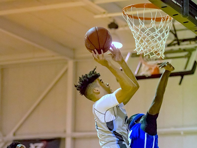 FOR TWO: National Park College sophomore K.J. Corder scores on a layup for the Nighthawks Thursday in a 102-72 home victory against Williams Baptist's junior varsity team. Photo by Aaron Brewer, courtesy of National Park College.